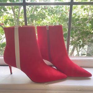 Schutz Red Suede Booties size 7.5